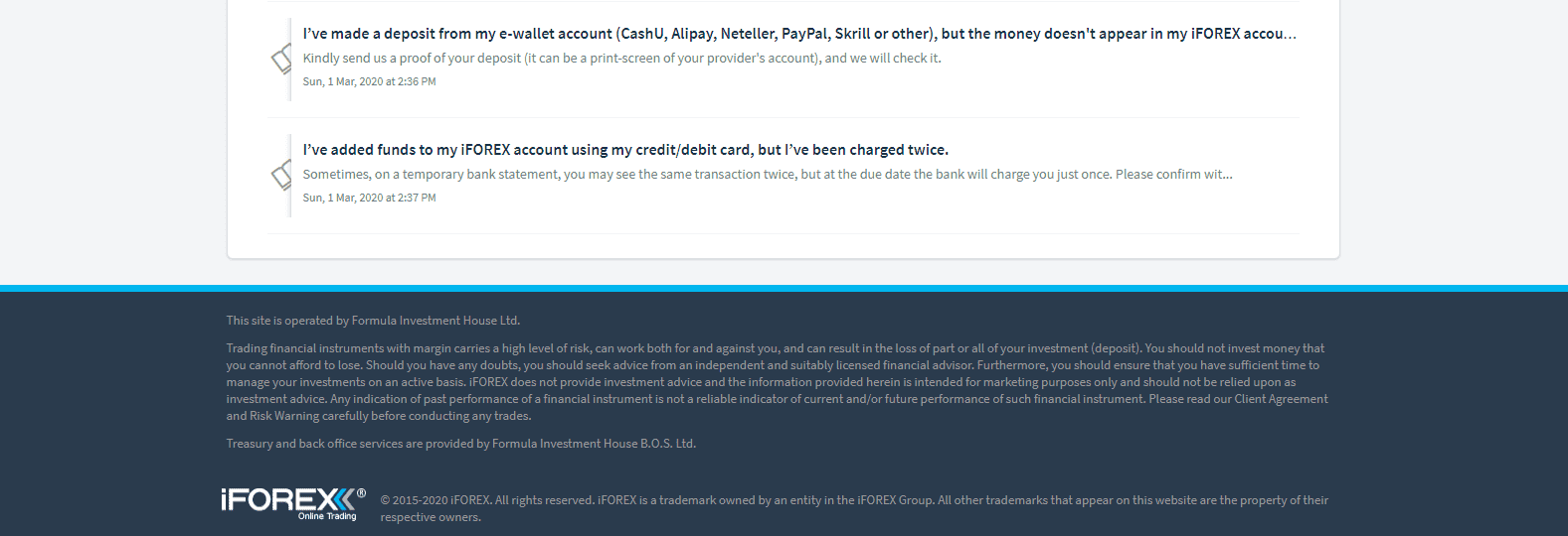 iForex Review e wallet info